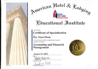 Accounting and financial management specialization