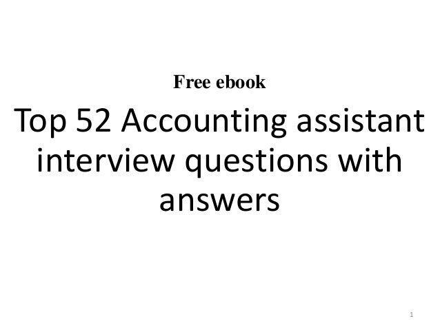 Assistant Accountant Interview Questions