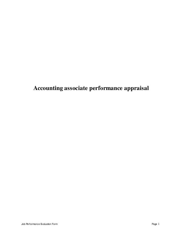 accounting associate performance appraisal accounting associate job description