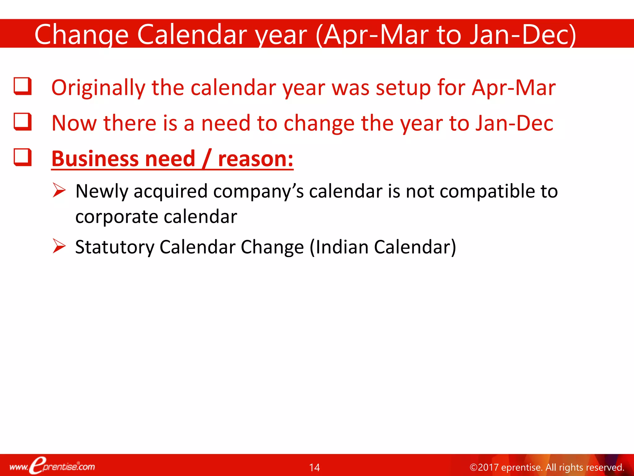 Different Scenarios that Require a Calendar Change - Including the ...