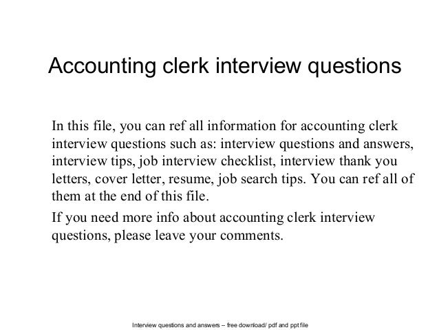 Accounting clerk interview questions