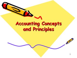 Accounting ConceptsAccounting Concepts
and Principlesand Principles
1
 