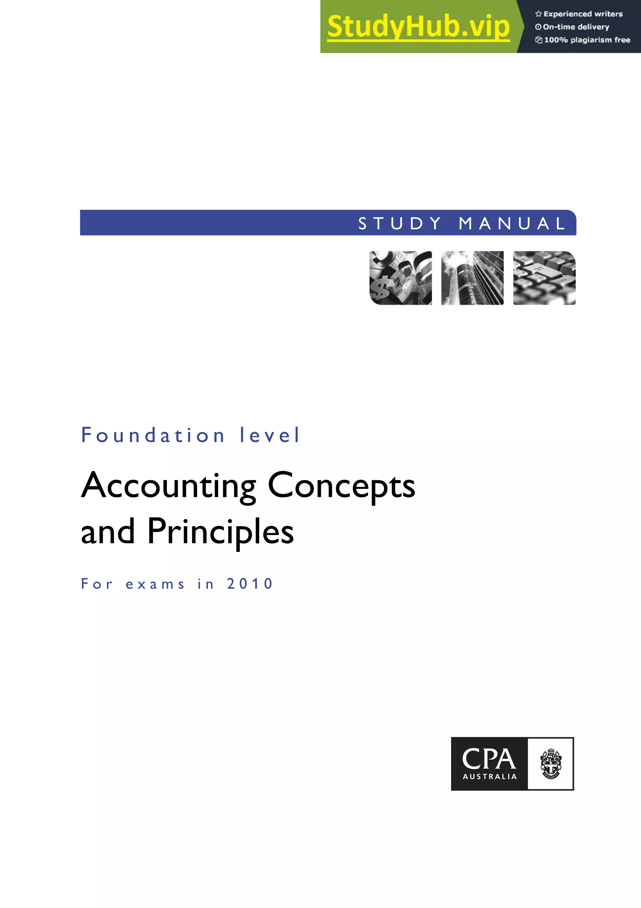 Accounting Concepts And Principles Study Manual.PDF | Business ...