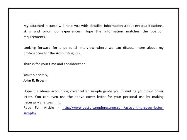 Accounting Cover Letter Sample Pdf Accounting Cover Letter Sample Pdf