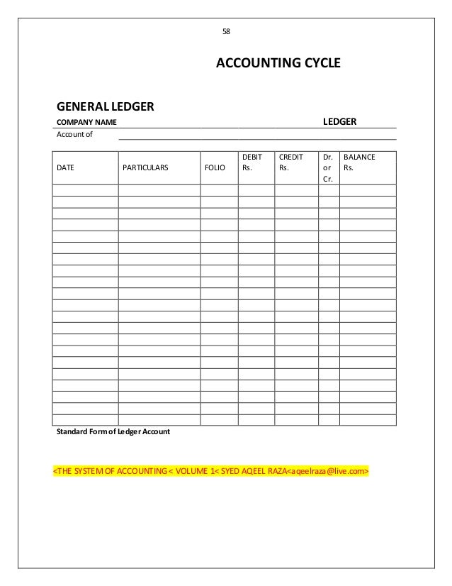 accounting forms general ledger