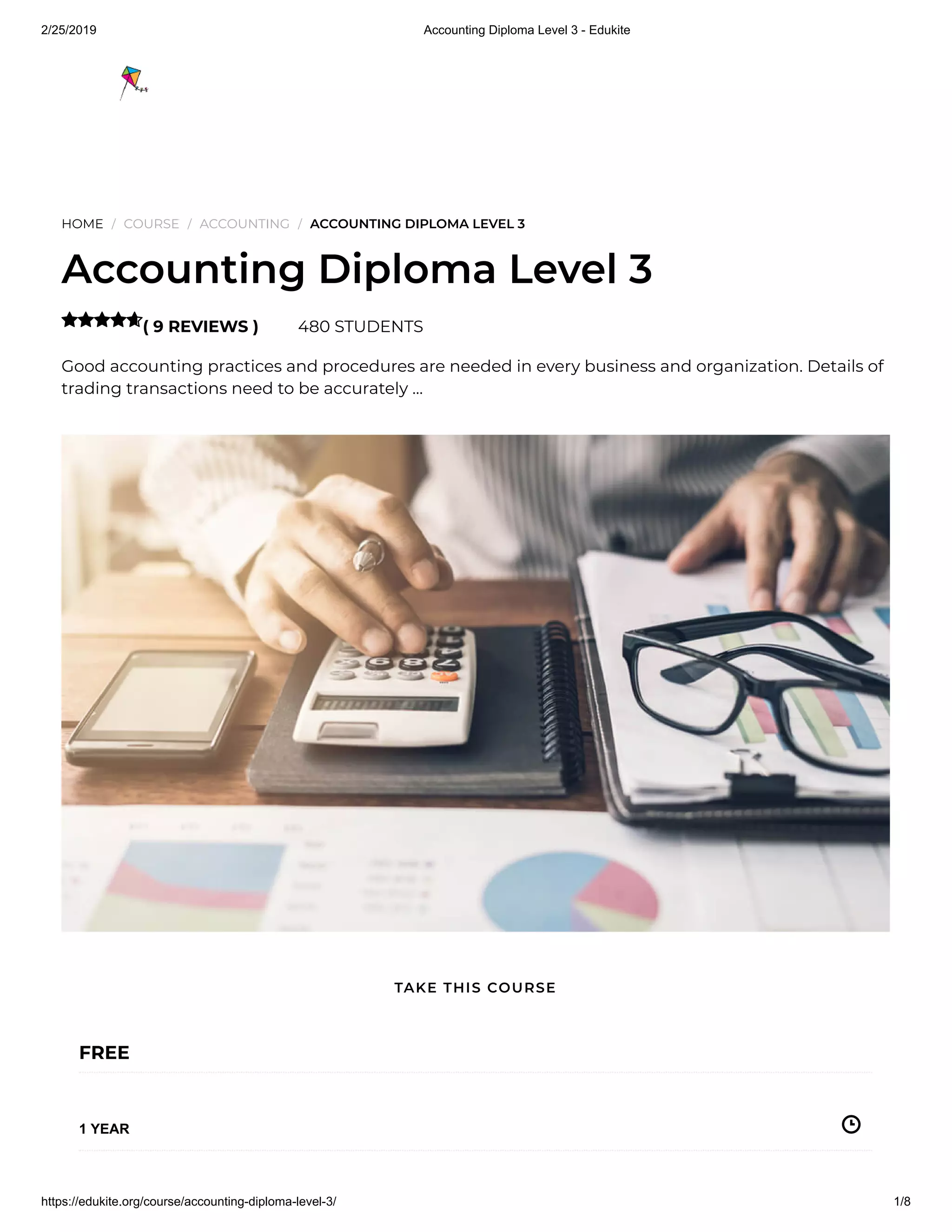 Accounting Diploma Level 3 - Edukite | PDF