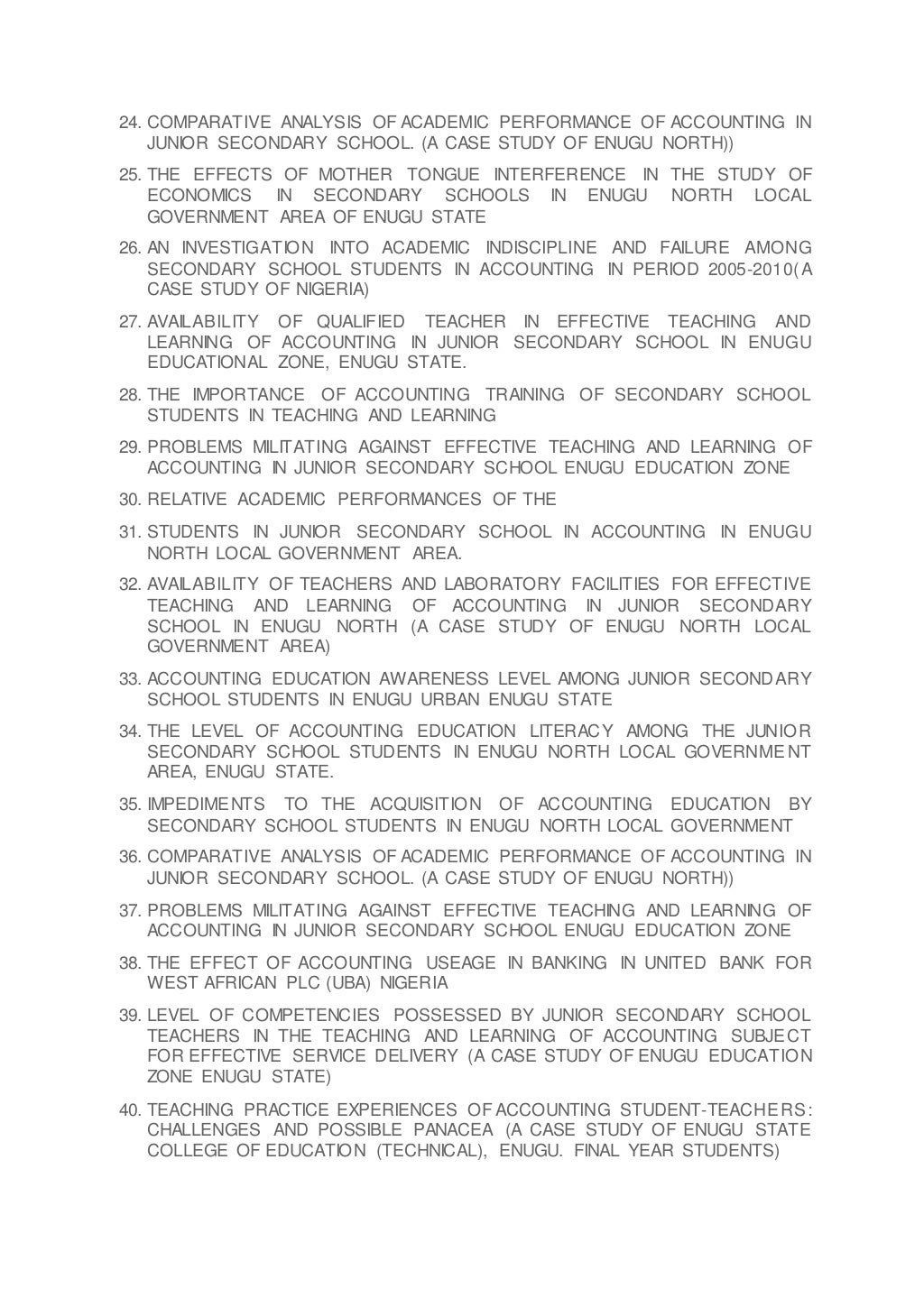 Accounting Education Project Topics And Materials 4