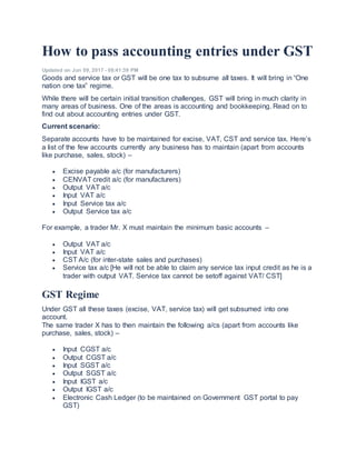 Accounting entries under gst | PDF