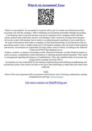 Accounting Essay Topics | PDF
