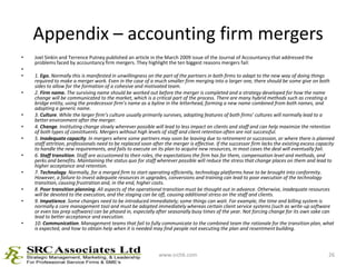 Appendix – accounting firm mergers<br />Joel Sinkin and Terrence Putney published an article in the March 2009 issue of th...
