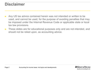 Accounting for income taxes: hot topics and developments | PDF