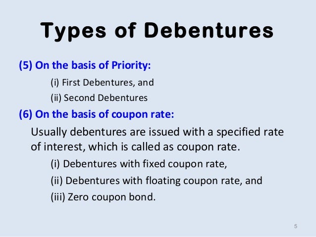 Debenture coupon payment