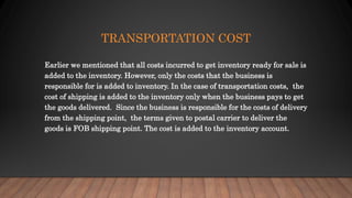 Transportation In Accounting Accounting for merchandise business | PPTX