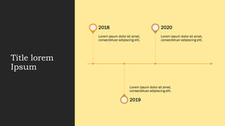 Title lorem
Ipsum
Lorem ipsum dolor sit amet,
consectetuer adipiscing elit.
2018
Lorem ipsum dolor sit amet,
consectetuer adipiscing elit.
2019
Lorem ipsum dolor sit amet,
consectetuer adipiscing elit.
2020
 