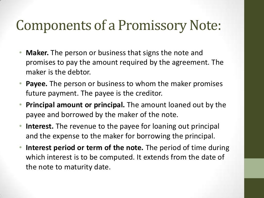 Accounting for promissory notes 07292013
