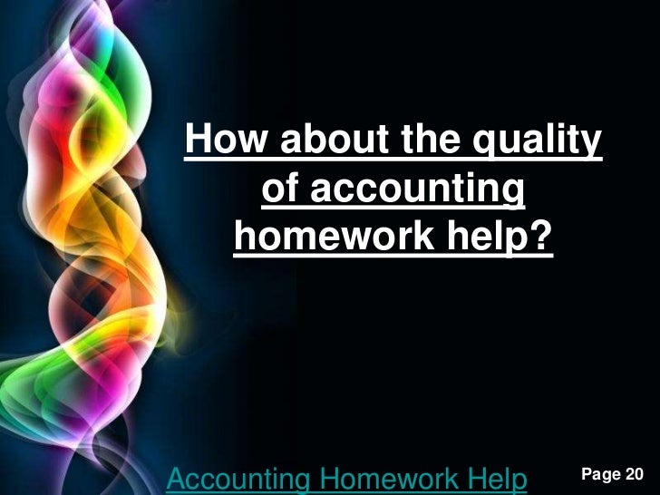 Accounting 1 homework help