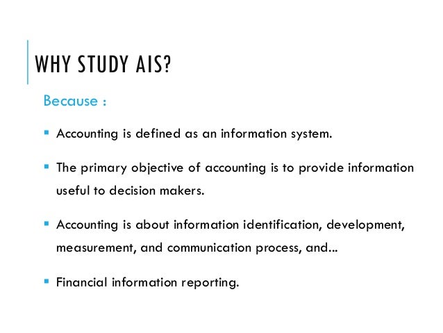 accounting information system why study accounting