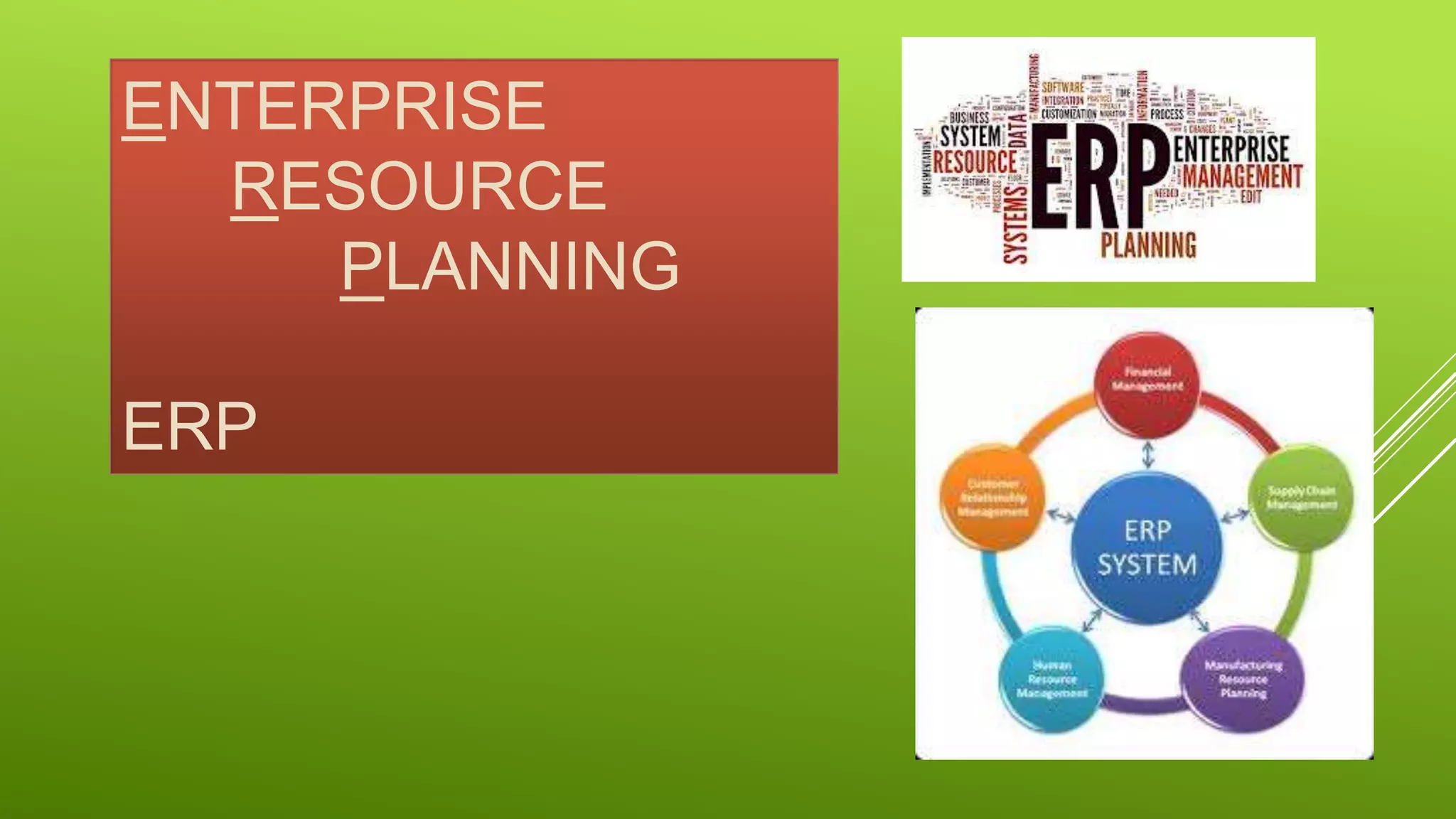 ENTERPRISE
RESOURCE
PLANNING
ERP
 