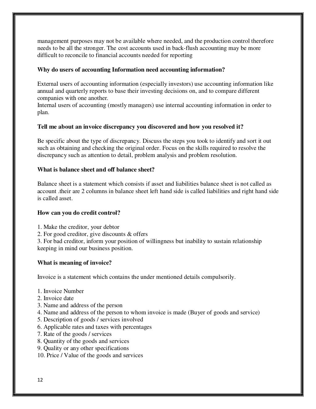 Accounting interview questions