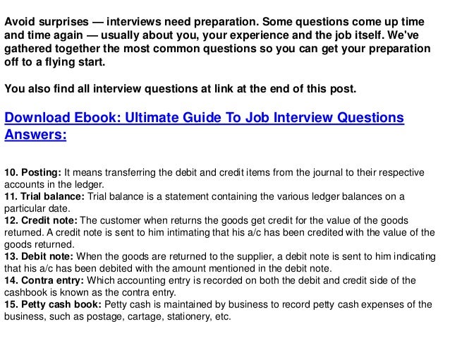 preparation for accounts interview