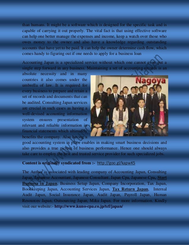 Accounting japan does have a major role in the success of your business