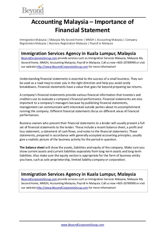 accounting malaysia importance of financial statement by beyondcorp how to make a financial statement for small business