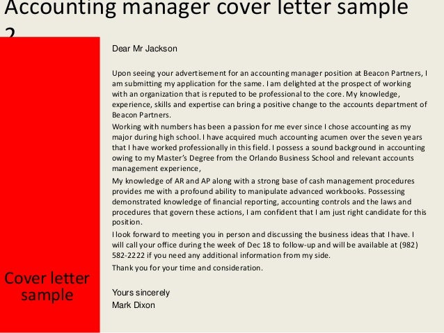 cover letter accounting manager