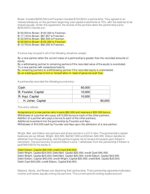 Principles of Accounting Multiple Choice Questions And Answer