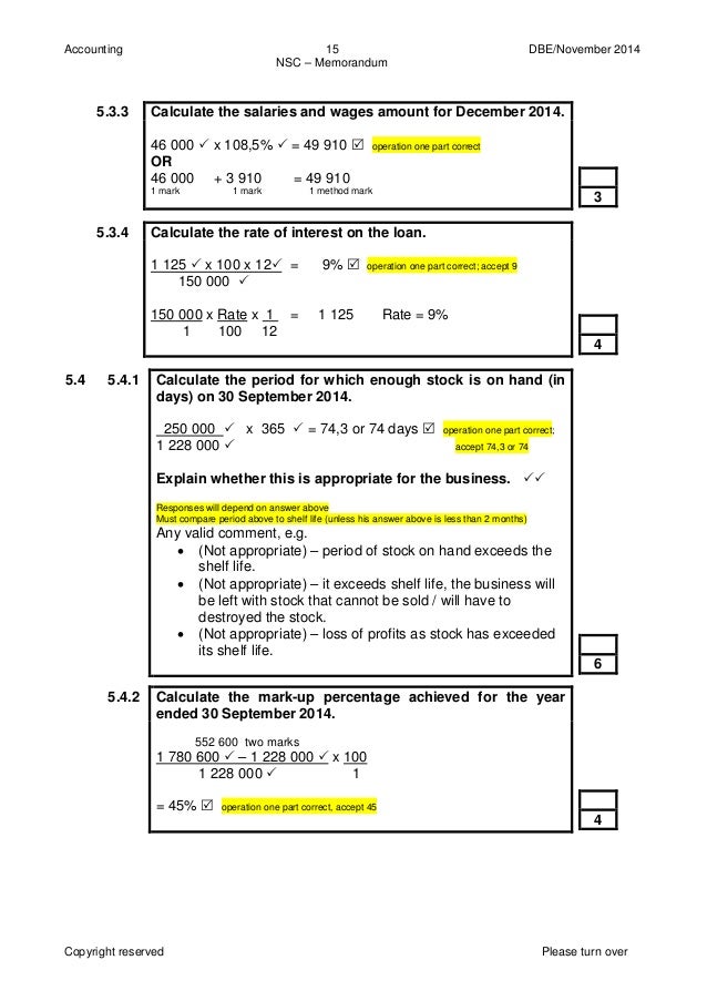 accounting grade 12 past paper 2014 memorandum accounting memorandum