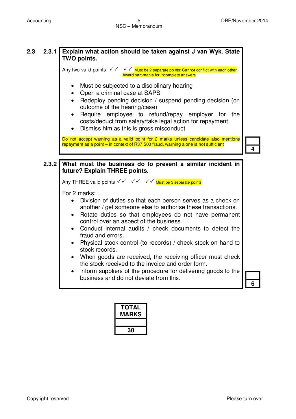 accounting grade 12 case study term 3 2021 memorandum