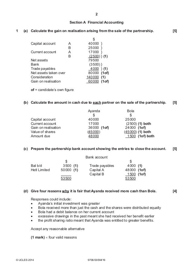 Accounting paper 3 structured question paper specimen marking scheme