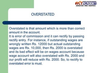 Overstated Charges Examples Accounting ppt | DOC