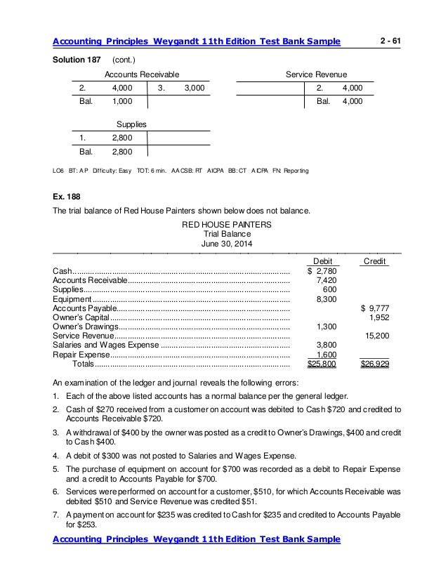 Accounting principles weygandt 11th edition test bank