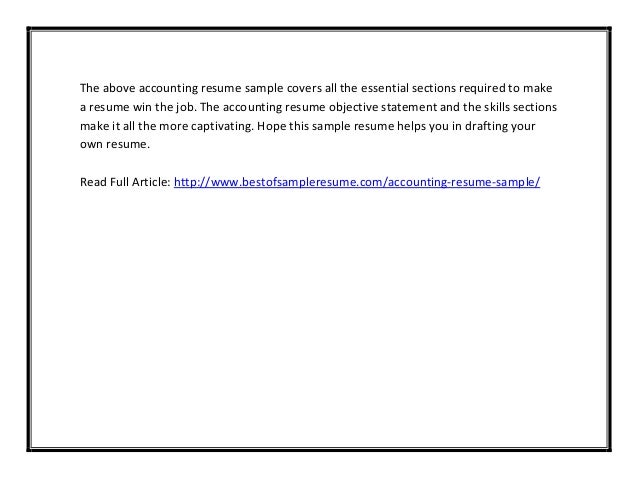 account resume sample