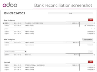 Bank reconciliation screenshot