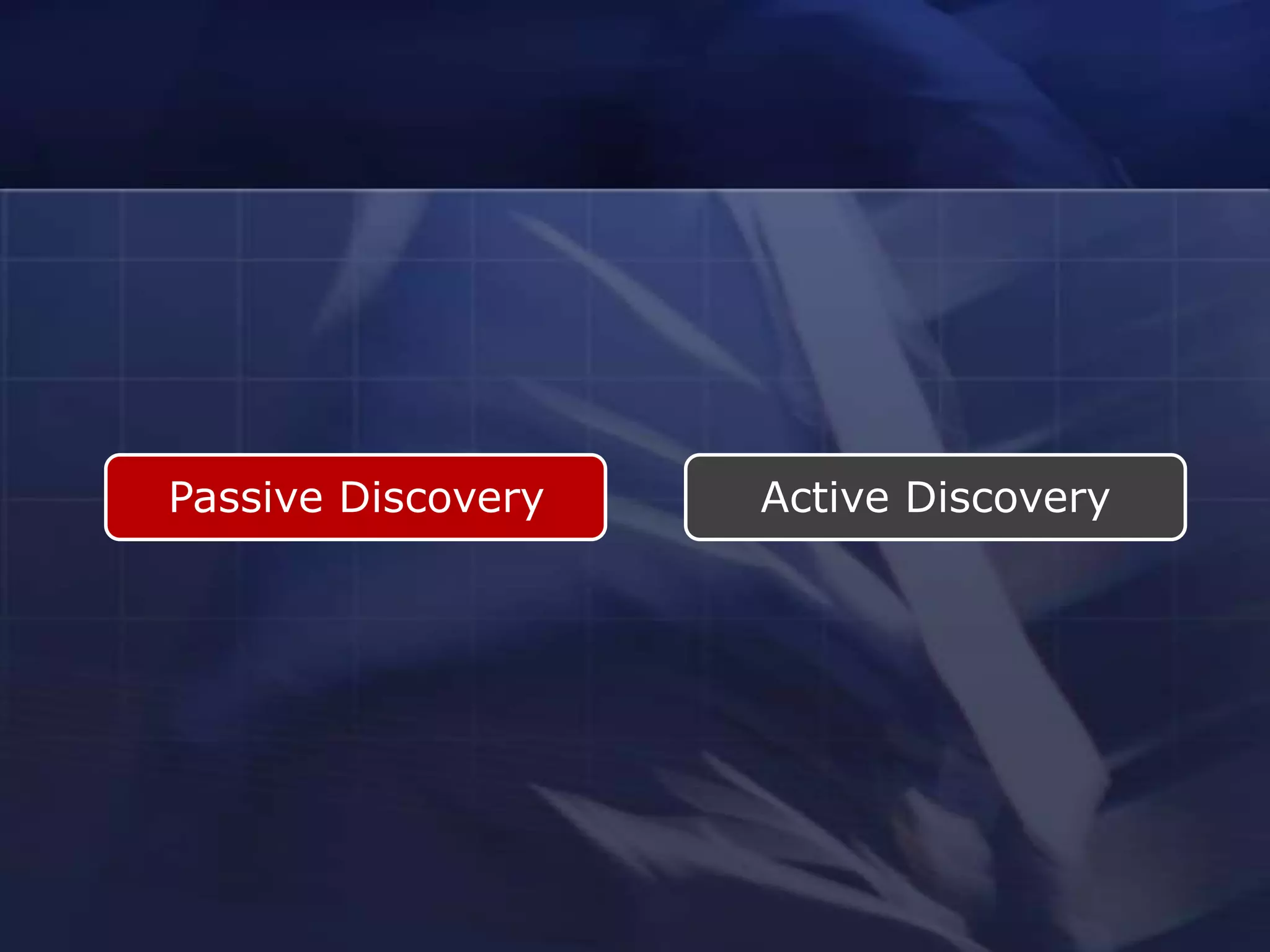 Passive Discovery   Active Discovery
 