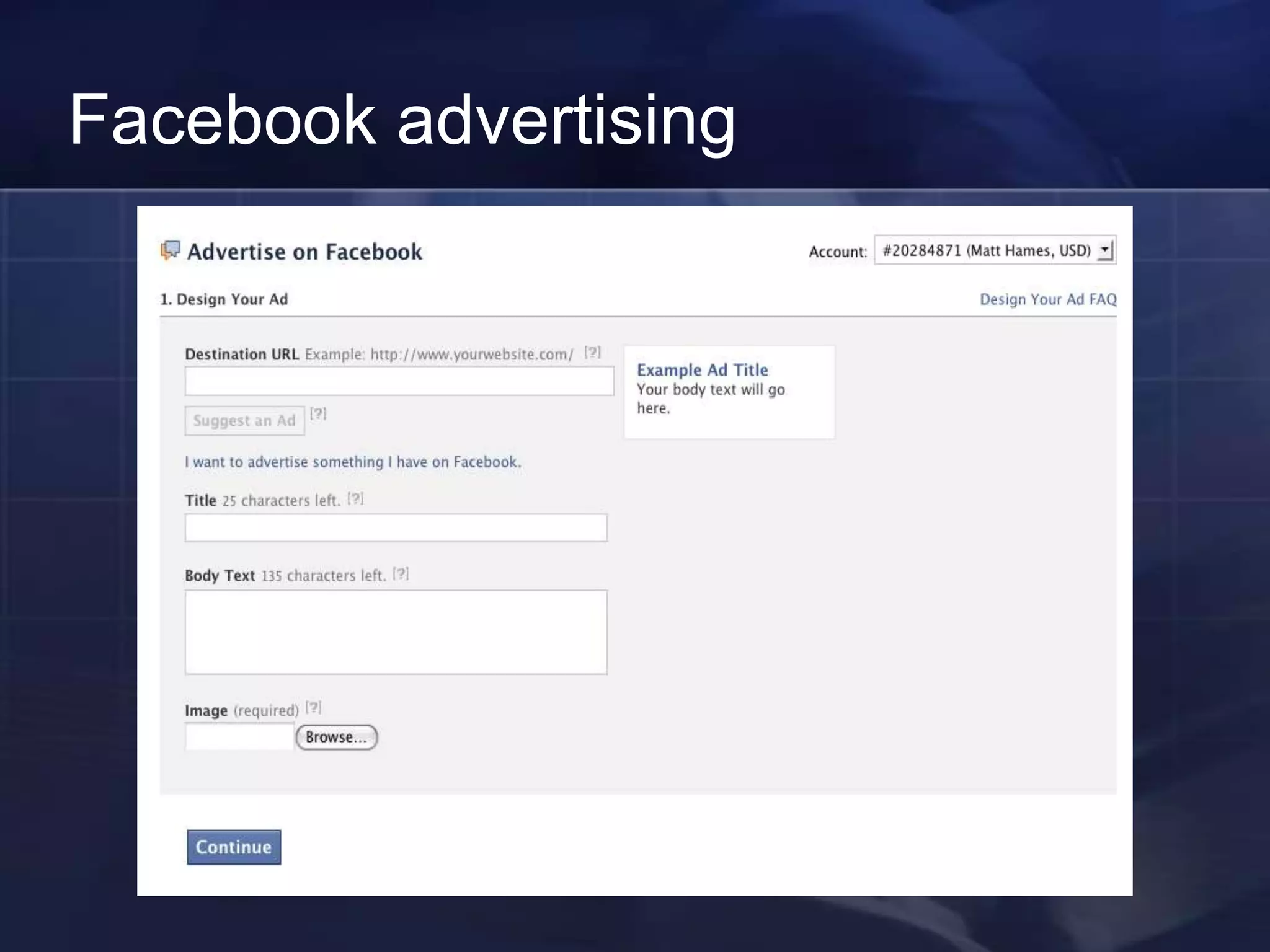 Facebook advertising
 