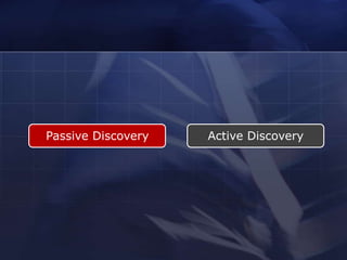 Passive Discovery   Active Discovery
 