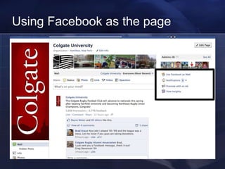 Using Facebook as the page
 
