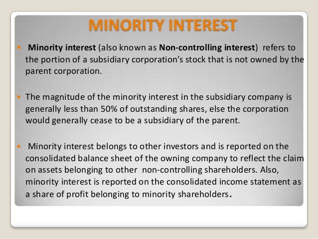 accounting standard 21 non controlling interest balance sheet