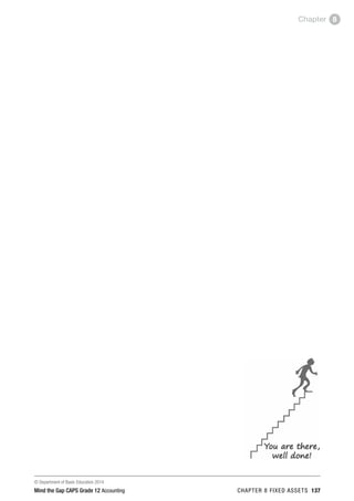 © Department of Basic Education 2014
Mind the Gap CAPS Grade 12 Accounting chapter 8 fixed assets 137
Chapter 8
You are there,
well done!
 