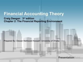 Financial Accounting Theory Craig Deegan  3 rd  edition  Chapter 2: The Financial Reporting Environment  Prepared By: Dewan Mahboob Hossain; University of Dhaka.   