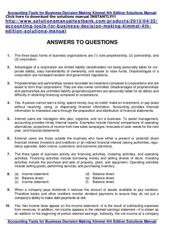 Managerial accounting sixth edition answer key