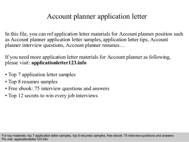 account planner cover letter
