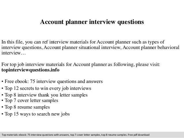 account planner cover letter