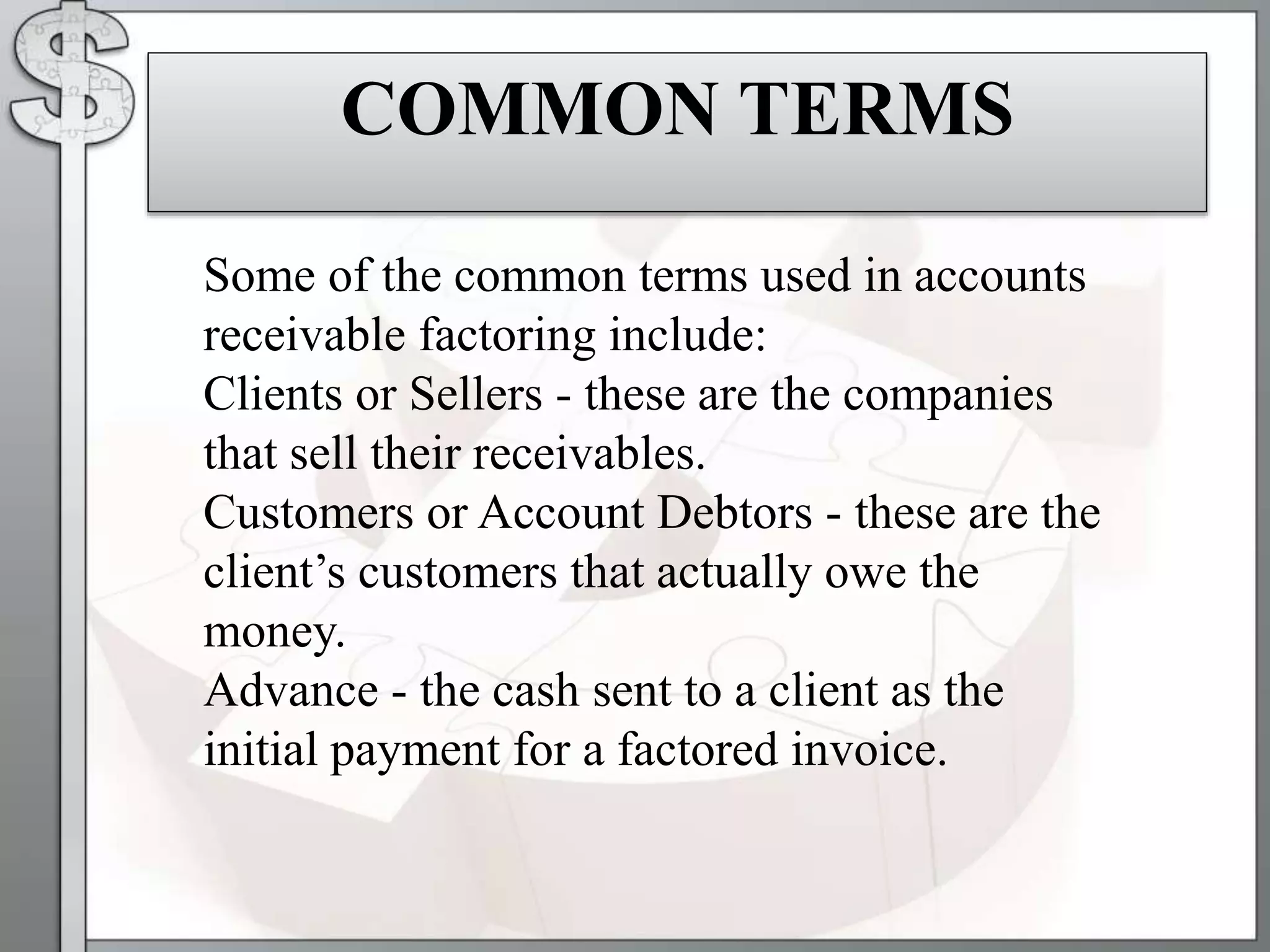 Which Statements Are True About Factoring Accounts Account receivable factoring | PPT