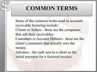 Receivable Term Account receivable factoring | PPTX