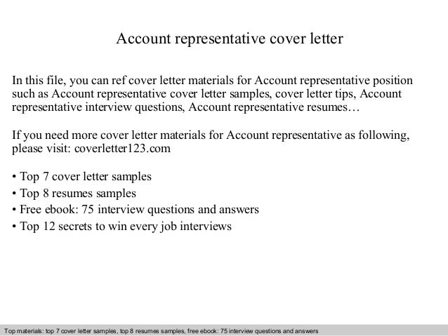 account representative cover letter in this file you can ref cover letter materials for account - Account Representative Cover Letter account representative cover letter in this file you can ref cover letter materials for account - Account Representative Cover Letter