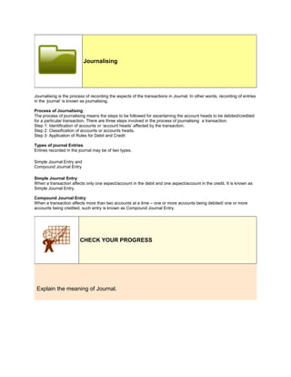 Journalising Rules Accounts. journals to trial balance. | DOCX