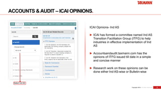 Itfg Taxmann's Accounts & Audit - All About AS, Ind AS, ICDS, CARO | PPTX